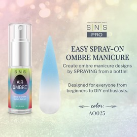 SNS Air Ombre Nail Spray Powder (Blue Pastel, AO025) - Nail Art Manicure Designs Using Spray-On Tech - For Beginner Nail Techs & DIY Enthusiasts - Works With Dip Powder, UV Gel & Acrylic