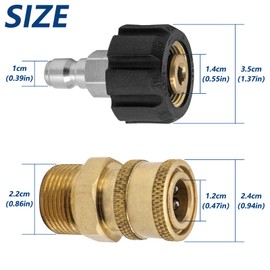 DERASL Pressure Washer Adapter Set - M22 to 1/4" Quick Connect Swivel, High-Pressure Water Gun Male Sprayer Pipe Hose Fitting