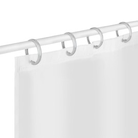 Qulable Shower Curtain Rings-12 Pack- Plastic Shower Curtain Hooks O-Shaped Rings Hook Glide Easily on Bathroom Shower Rod(Grey)