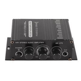 Stereo Amplifier 12V Portable Clear Sound Quality Mini Amplifier for Car Motorbike Home AK270