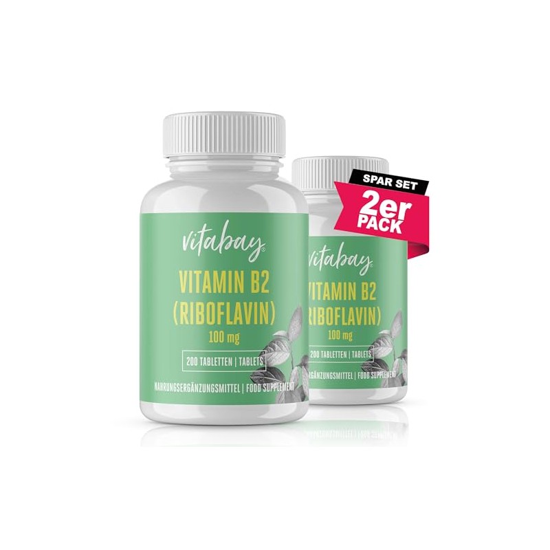 Vitabay Vitamin B2 (Riboflavin) | 400 Vegan Tablets (Set of