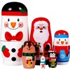 MAGICLULU 6pcs Matryoshka santa nesting dolls Christmas russian dolls animal