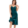 ALCEA ROSEA Women's V Neck Long Satin Slip Dress Adjustable