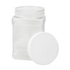 64 Fluid Ounce Square Jar with Handle & White Lid