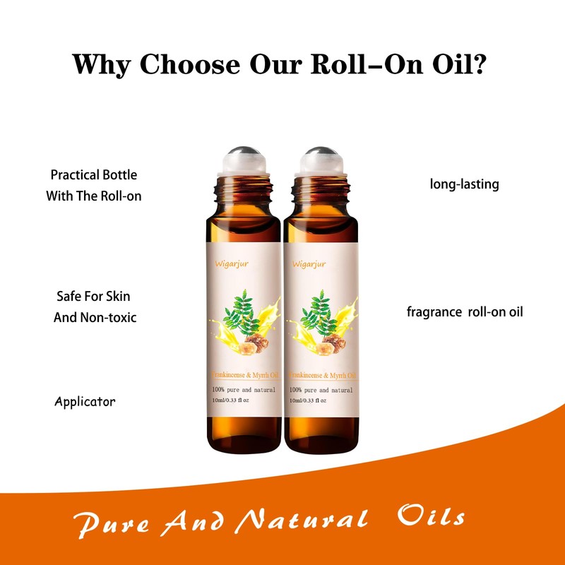 2 Pack Frankincense & Myrrh Essential Oil Blend Oils Roll