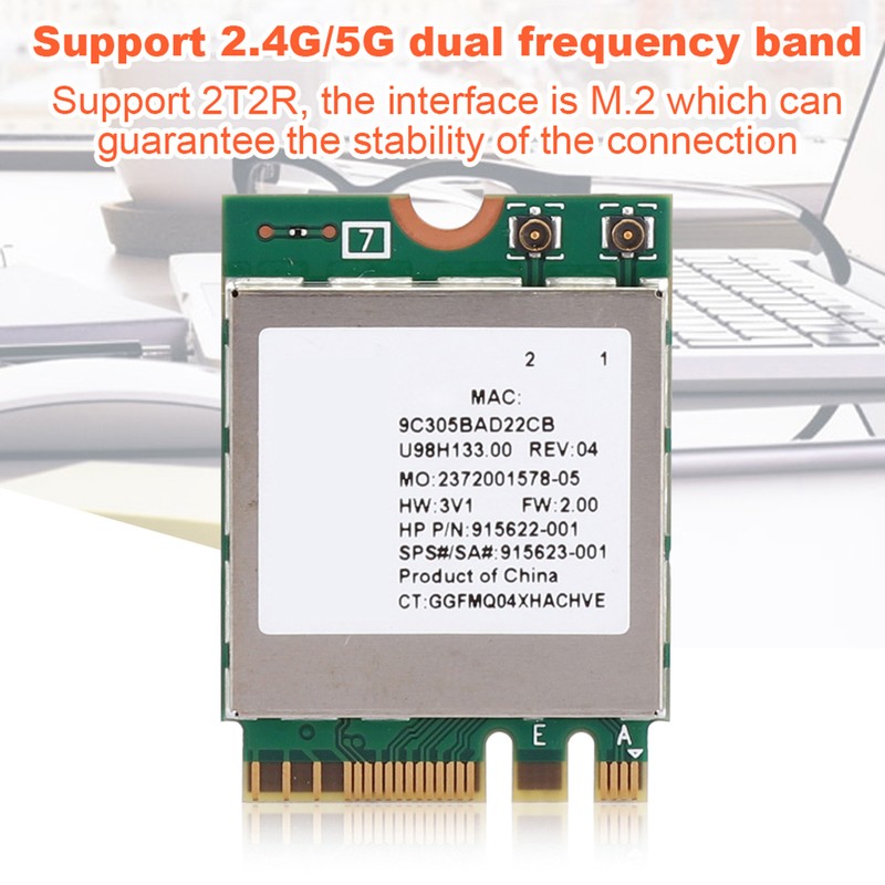 Network Card RTL8822BE Dual Band 2.4G/5G M.2 Interface Support for