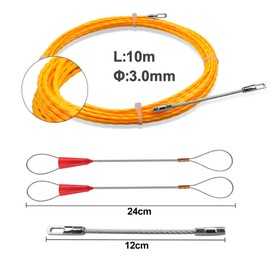 32.8FT Electrical Fish Tape 10m |3.0 mm Wire Puller |2 Guide Springs |Wire Feeder