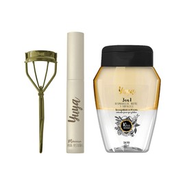 YUYA Jardín Vivo Set de Pestañas Enchinador  Máscara 10 Aceites Naturales Color Negro  Desmaquillante Bifásico  Define, Riza y Remueve Maquillaje de  