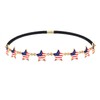 HZEYN 4th of July Headband Glitter American Flag Star Stretch