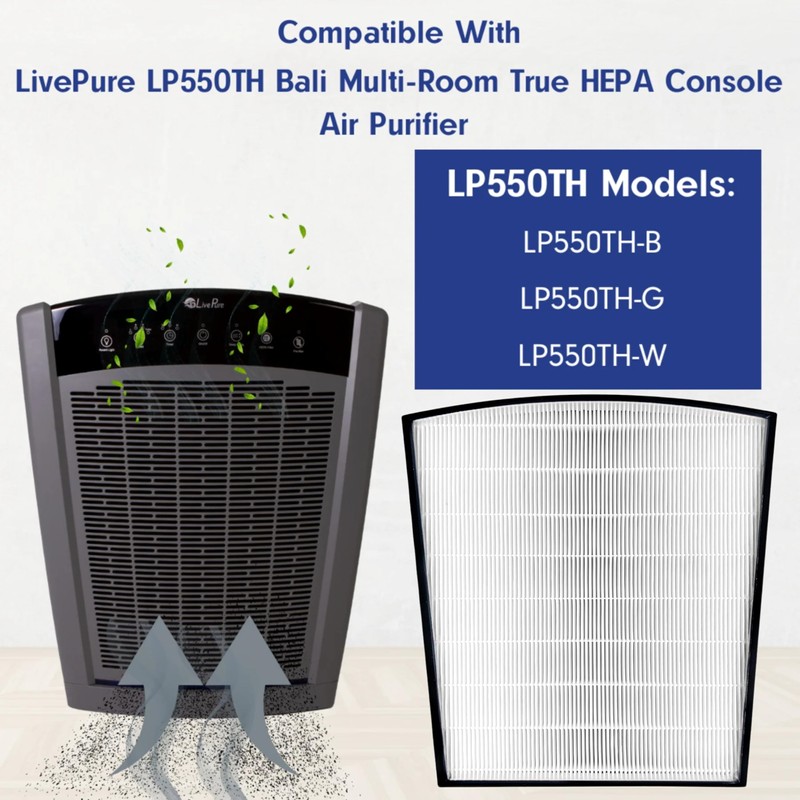 LivePure True HEPA Replacement LP-HF550 Filter for Bali Series Air