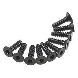 Axial AXA465 Hex Socket Tap Flat Head Screws (10-Piece), M3x10mm, Black