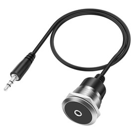 XMSJSIY 3.5mm TRS Panel Mount Audio Cable 1/8" TRS to Threaded Round 3.5mm Jack Female to Male Headphone Extension Cable Embedded Fixed AUX Audio Adapter for Laptop Microphones - 50CM/1.64FT (Male)