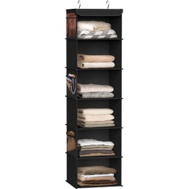 Simple Houseware 6 Shelf Hanging Closet Organizer, Black
