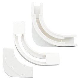 ITROLLE 2pcs Curtain Track 90Arc Connector 24 * 25 Square Track 90 Arc Turner Track Angle Wall Mounted Ceiling Track Curtain Cross Closer Track Connector Track Pulley Curtain Accessories