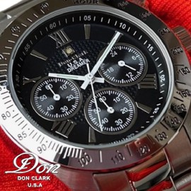 ペアウォッチ Don Clark メンズ腕時計 ブラックローマン文字盤 クロノグラフ ANNE CLARK レディース腕時計 クロノグラフ 天然シェル文字盤 お肌に優しいオールステインレス素材 ベルト調整簡単工具プレゼント