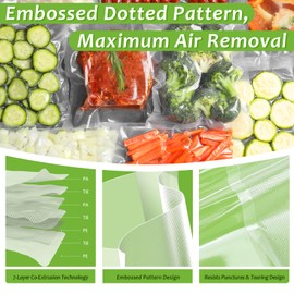 Votoko 5 Rolls Professional Vacuum Sealer Bags 28 x 3 m, Vacuum Film for All Vacuum Sealers, BPA-Free, 190 µm, Very Strong & Tear-Resistant, Vacuum Bags, Food Vacuum Sealer Bag, Sous Vide Freezer Bag