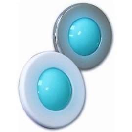 Replacement Boat Parts Blue & White LED Recess Mount Hardtop/Courtesy Light with Stainless Steel Trim Ring