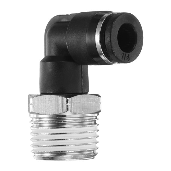 sourcing map Push to Connect Fittings Male Elbow 1/4Inch Tube