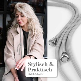 moex Unleash für Nubia RedMagic 10 Air Handyband zum Umhängen ohne Hülle, Handykette Universal mit Karabiner, Handy Band abnehmbar, Kette mit Pad für Handyhülle, Taupe, Silber