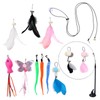 Homiliky Feather Teaser Cat Toy with Bell - 13Pcs Interactive