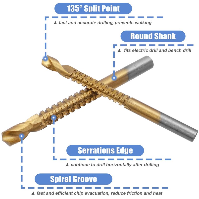 Mesee Titanium Coated HSS Drill & Saw Bit Set, 3-8mm