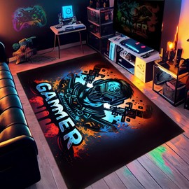 Gaming Rug - Gamer Rug for Game Room, Gamer Rugs for Bedroom Boys, Video Game Rug, Gaming Carpet 36x24inches
