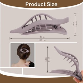 Big Hair Claw Clips Non-Slip Hair for Women and Girls with Long, Thick Hair Jelly & Matte Clips (Duckbill-B 6pcs 4.7")