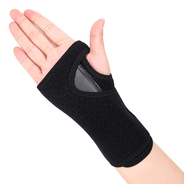 boruizhen Carpal Tunnel Wrist Brace with Splints, Adjustable Wrist Support Brace Hand Support for Sprain, Wrist Pain, Arthritis, Sports (Right Hand, One Size (Pack of 1))