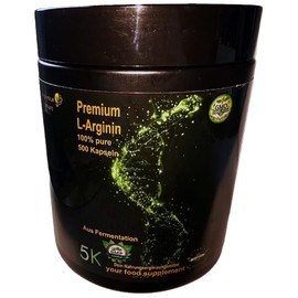Premium L-Arginin - Hochdosiert, Vegan, frei von Zusatzstoffen, unterstützt Muskelaufbau und Blutzirkulation - 500 Kapseln