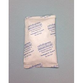 celloexpress 25g Silica Gel Pouches - Pack of 10 - Total Gel Weight 250g - Silica Gel in Tyvek Fabric Sachets (25g, 10)