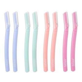 Bliss 8-Pack Curved Dermaplaning Razor Set - Pink/Purple/Orange/Green
