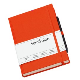 Grand Voyage orange +++ 152 sheets hand made paper (blank) +++ stylish TRAVEL DIARY +++ Quality made by Semikolon