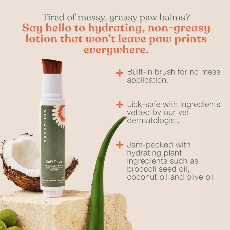 Dandylion Soft Paws | Paw Lotion with Brush | Dog