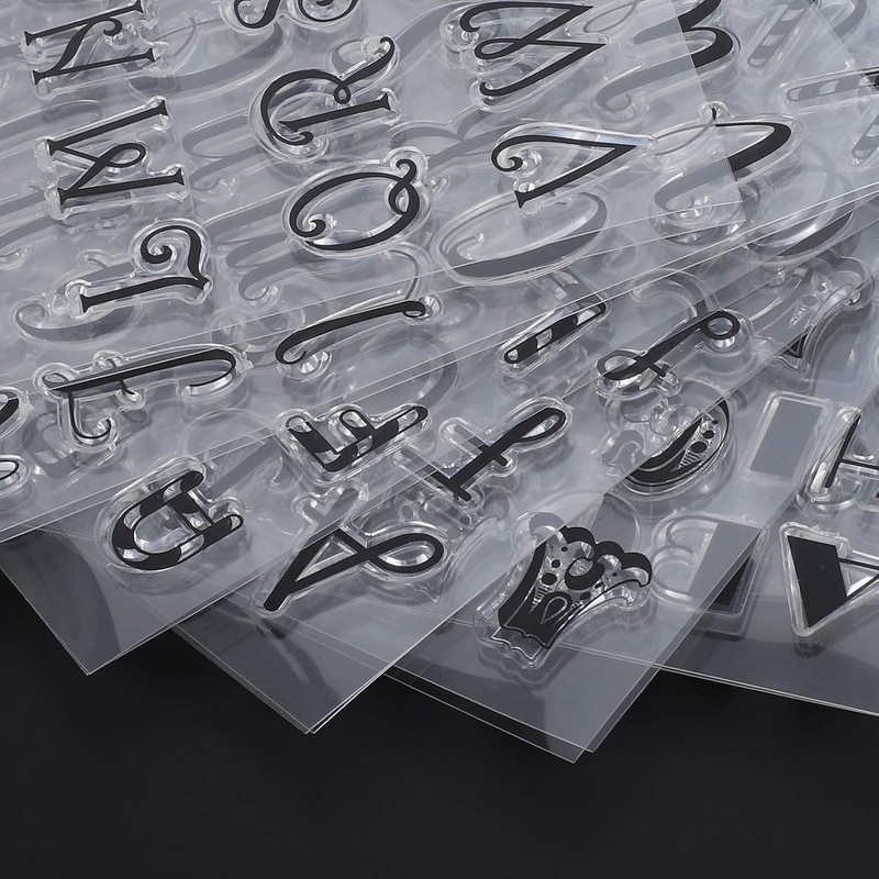 6 sheets of clear stamps (letters)