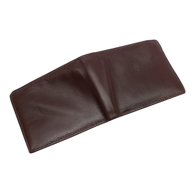 MARSHAL RFID Blocking Men's Bifold Leather Wallet With Double Center