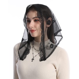 Mantveil Church Veils for Women Catholic Small Triangle Latin Mass Head Covering Lace Chapel Veil Scarf Mantilla