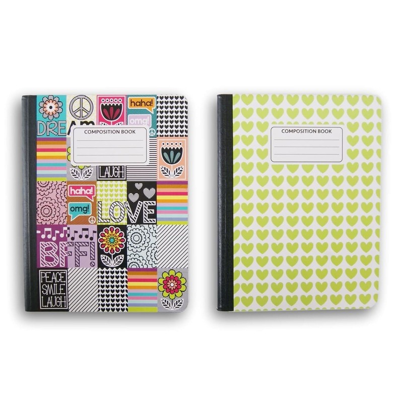 Composition Book, Wide Ruled, 100 Sheets, Assorted Colors, 7.5" x