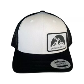 Flexfit Sandy Peaks Trucker Hat - Flexfit - Yupoong 6606 Snapback - White/Black