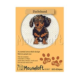 Mouseloft Mini Cross Stitch Kit - Dachshund, Paw Prints Collection
