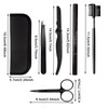 MUNSKT Eyebrow Grooming Kit with Leather Case, 5PCS Stainless Steel