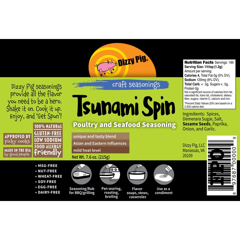 Dizzy Pig Tsunami Spin Asian Fusion Seasoning Rub (8oz Shaker)