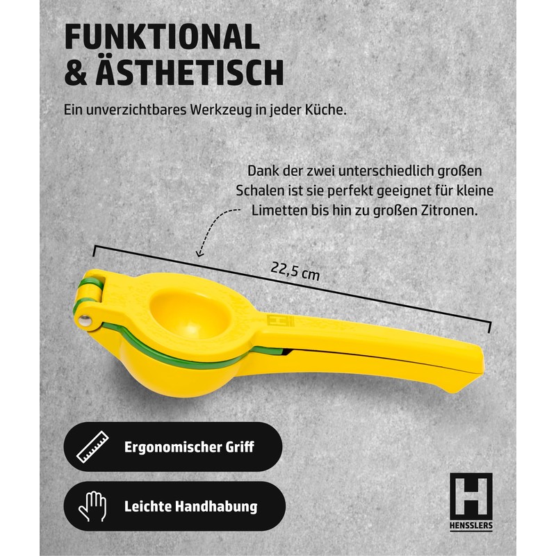 HENSSLERS® Lemon Squeezer Hand Press [Rust Resistant] - Small Manual