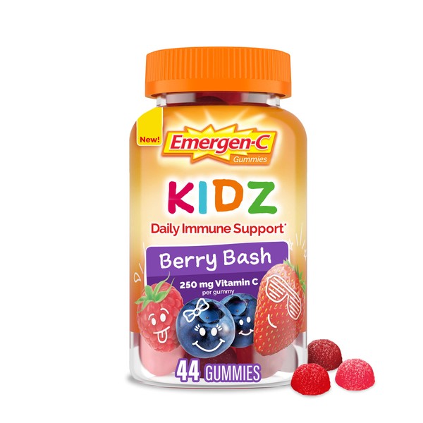 Emergen-C Kidz Daily Immune Support Dietary Supplements, Flavored Gummies with Vitamin C and B Vitamins for Immune Support, Berry Bash - 44 Count