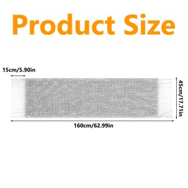 ZmdecQna Sparkling Metallic Shawls, Silver Shawl Metallic Scarf Silky Glitter Oversized Prom Scarf Evening Party Formal Dresses Scarf for Bridal Bridesmaid Wedding Evening Party