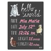Cohas Hello World Newborn Baby Announcement Chalkboard Sign with Barnyard