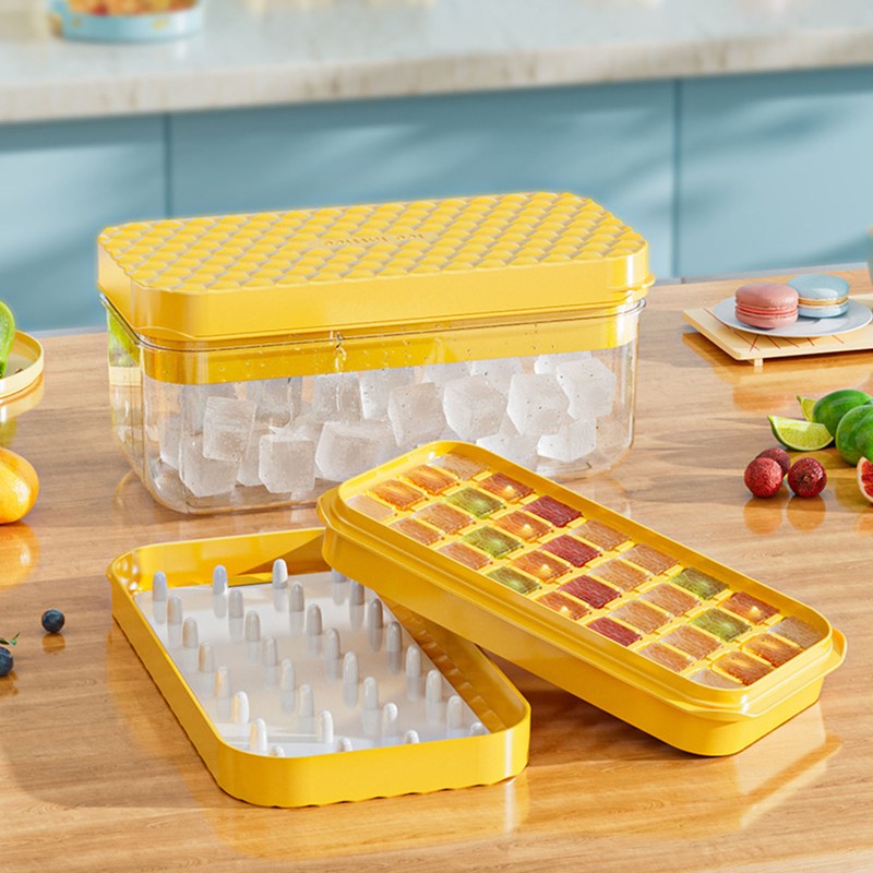 Ice Cube Mold Tray Storage Space Saving Silicone Large Capacity