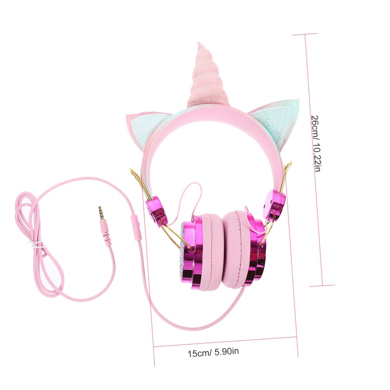 OSALADI Boy Girl Headphones with Microphone Volume Control Cable Cartoon