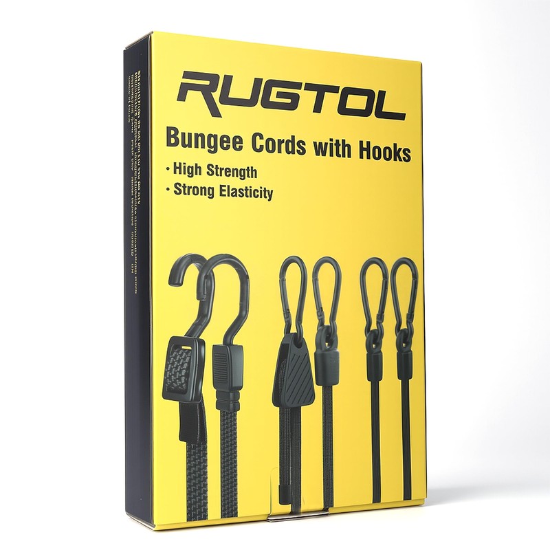 Bungee Cords with Hooks Heavy Duty, Flat Adjustable Bungee Cords