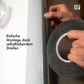 FD-Workstuff Compression Tape 15/4 │ Anthracite │ 1 Piece │ 8 m Long │ Roll Width: 15 mm, Joint Width: 4-16 mm │ Joint Sealing Tape │ Swelling Tape | Sealing Tape | by