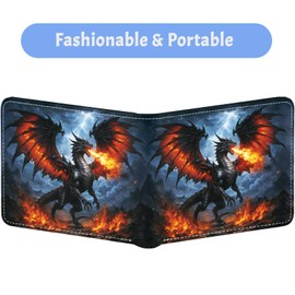 RTTLALUO Small Wallet Bifold, Dragon Wallet For Men, Aesthetic Giant Dragon Card Holder Purse, Birthday Christmas Graduation Gifts For Men, Travel Daily Purse